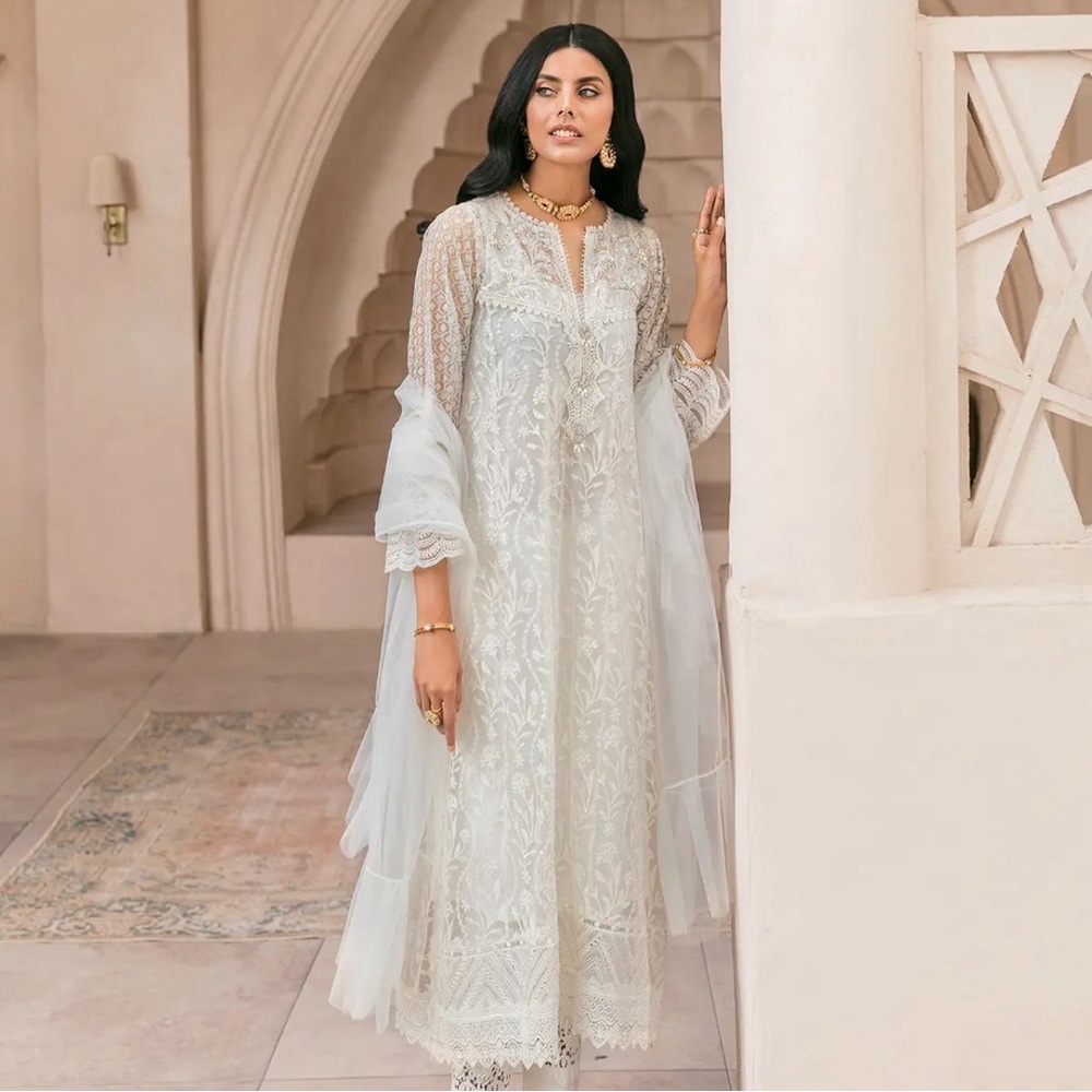 Ammara Khan white net gorgeous outfit